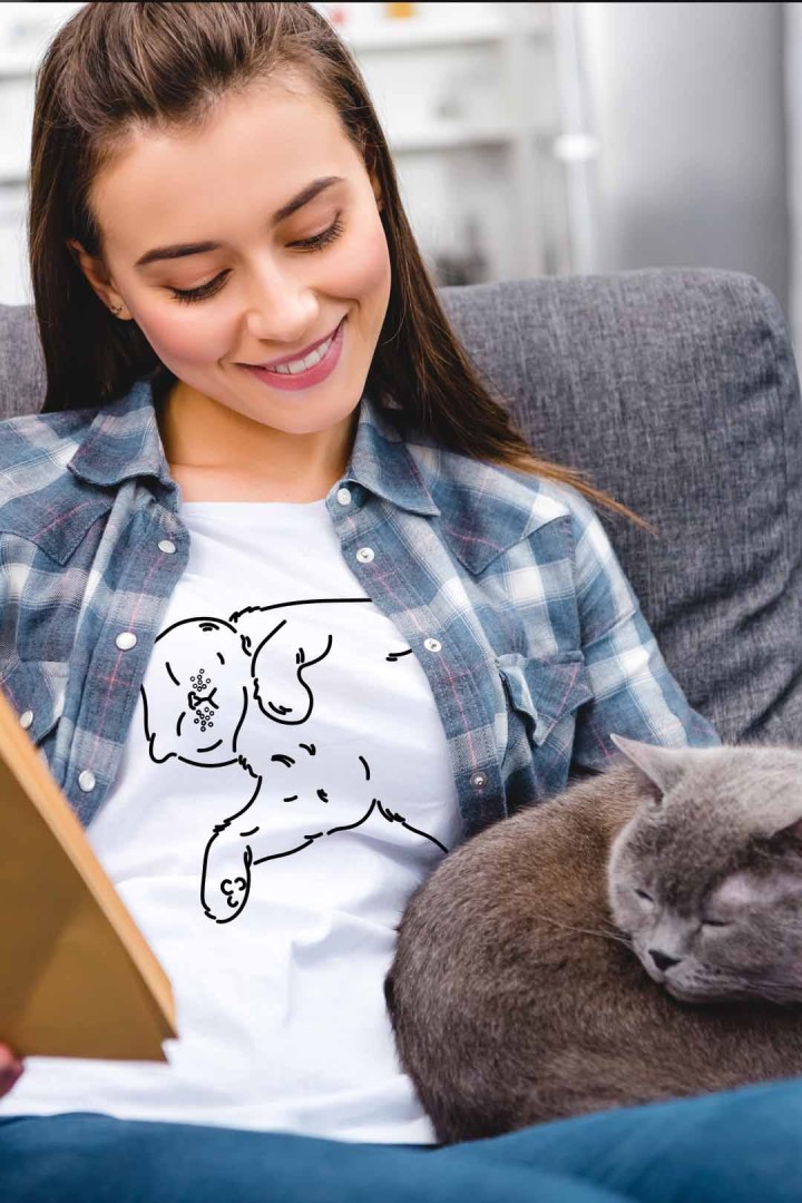 Koszulka zrelaksowany kot dla kociarza