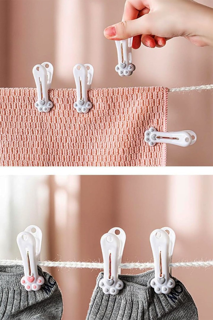 Zestaw 12x klamerek spinaczy kocie łapki