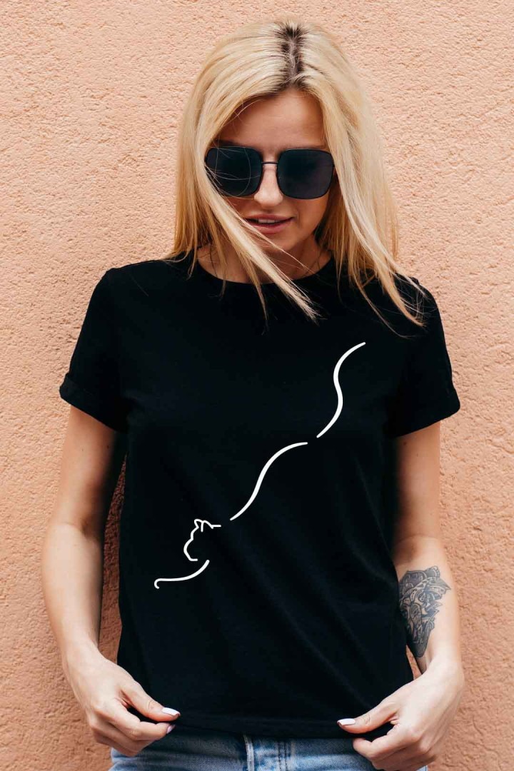 Koszulka rozciągnięty kotek fineline