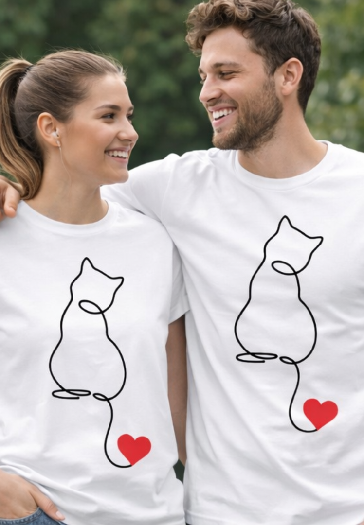 Koszulka kocia linia serca