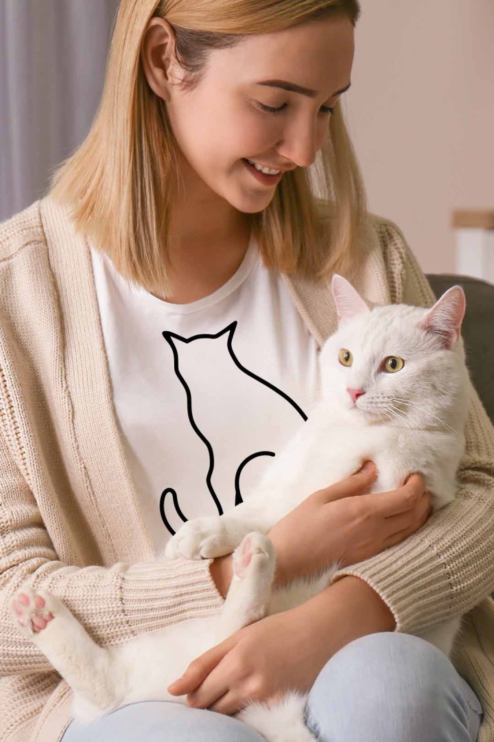 Koszulka koci kontur                         