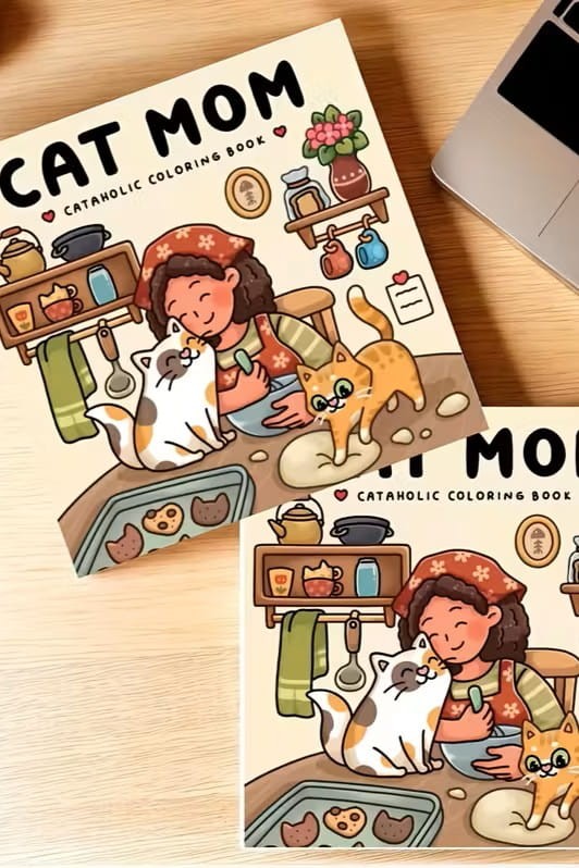 Kolorowanka Kocia mama dla dzieci i dorosłych