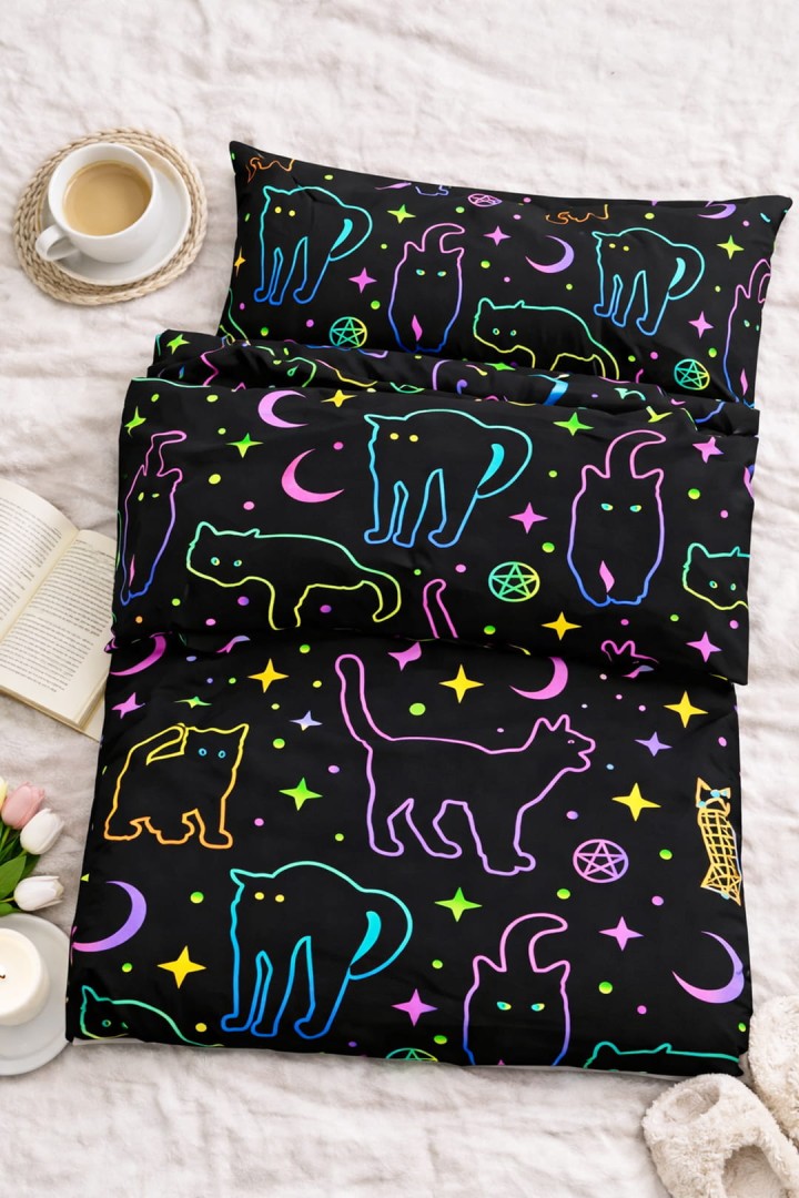 Kocia pościel w koty gwiaździsta 220x200cm