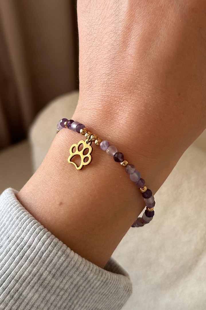 Bransoletka z ametystu i koralików z zawieszką do wyboru