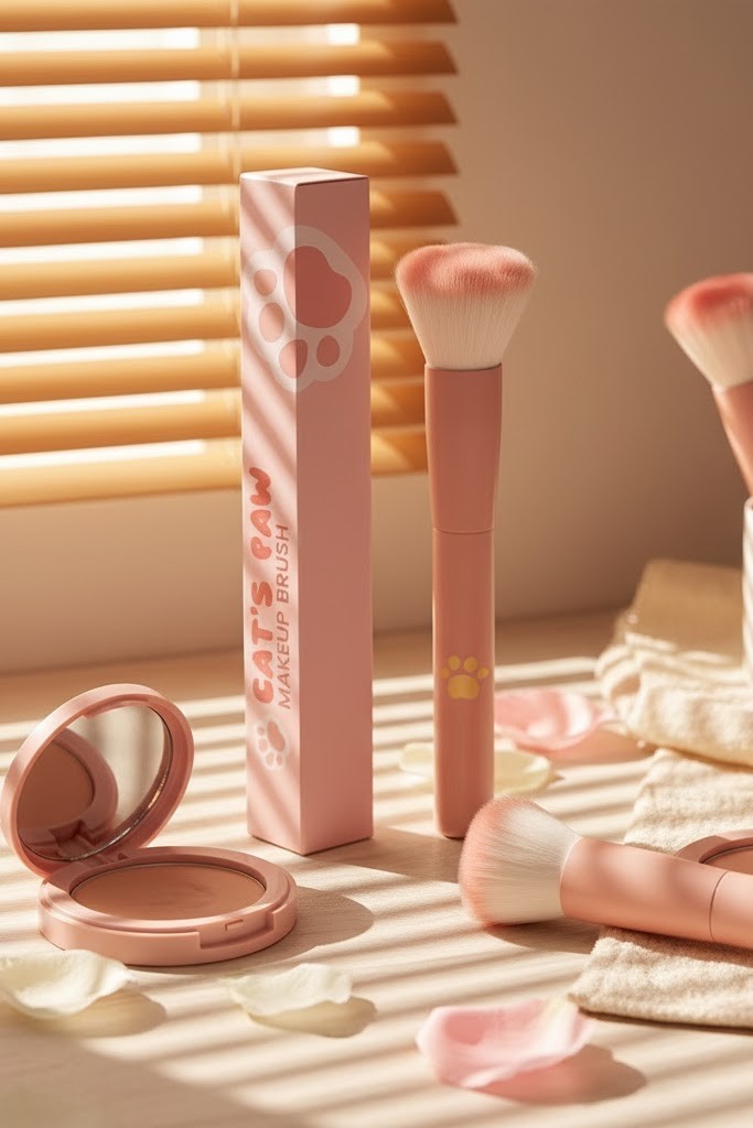 Pędzelek do makijażu kocia łapka