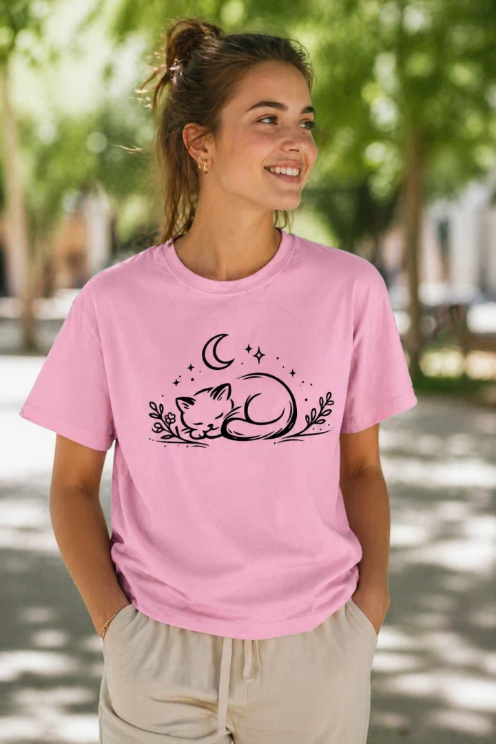 Koszulka księżycowy koci sen
