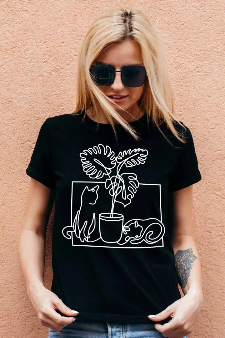 Koszulka kot i monstera