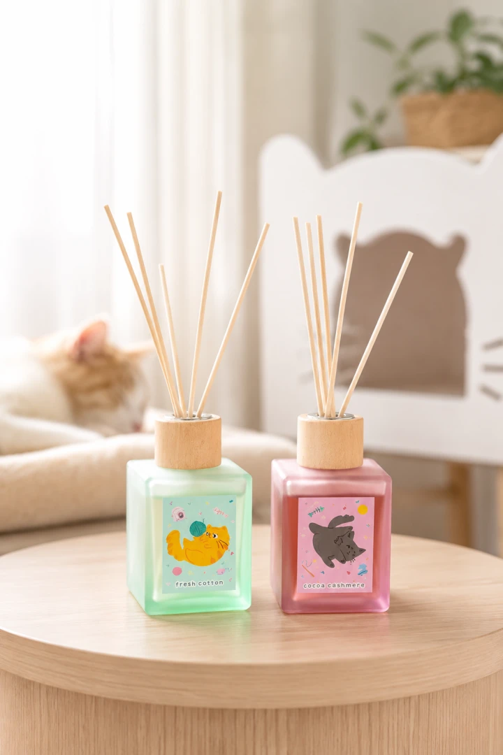 Dyfuzor zapachowy 100 ml z kotkiem, który otula dom spokojem