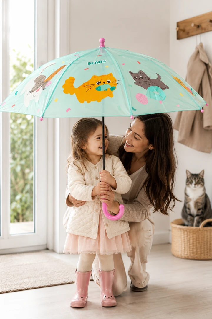Parasol dziecięcy z kotami- koci deszczyk