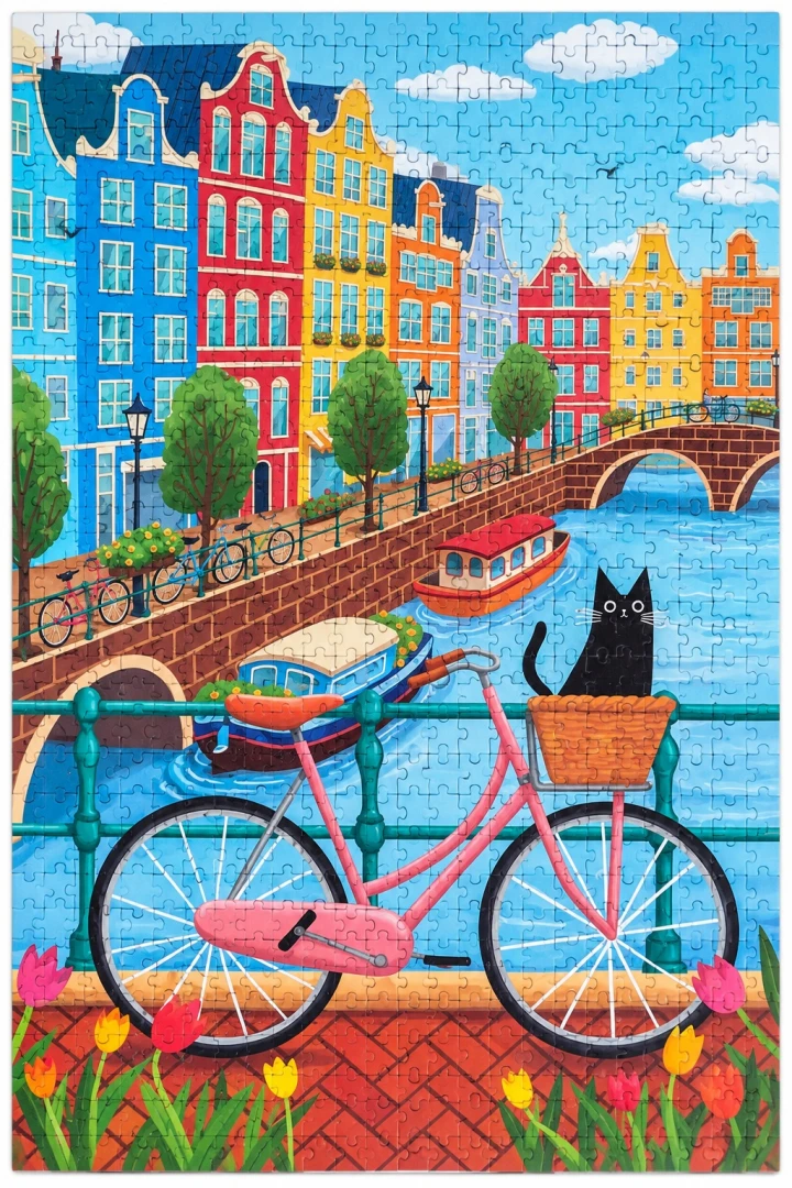 Puzzle Kot w Amsterdamie 1000 elementów