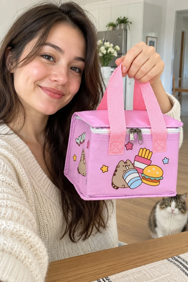 Torba termiczna różowa na lunch Pusheen dla kociary 