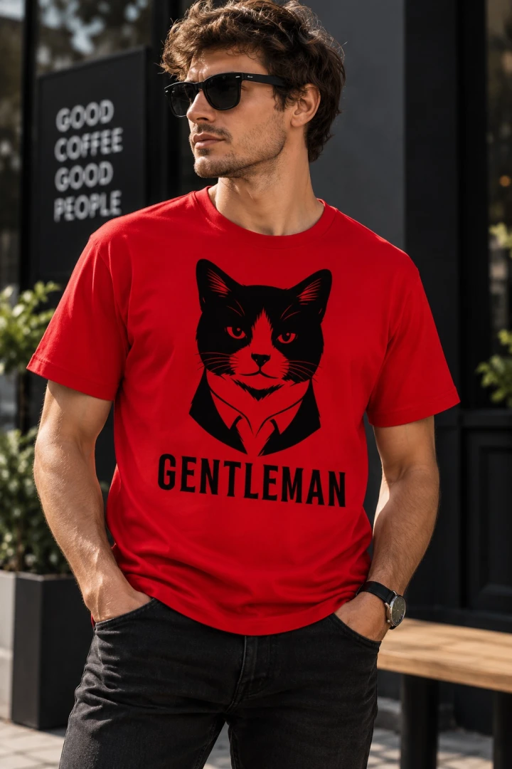Koszulka kot gentleman