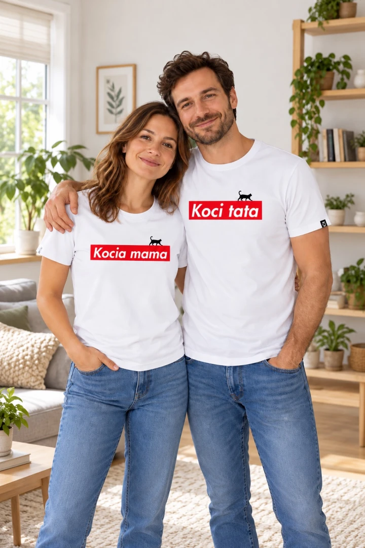 Zestaw koszulek Kocia Mama + Koci Tata