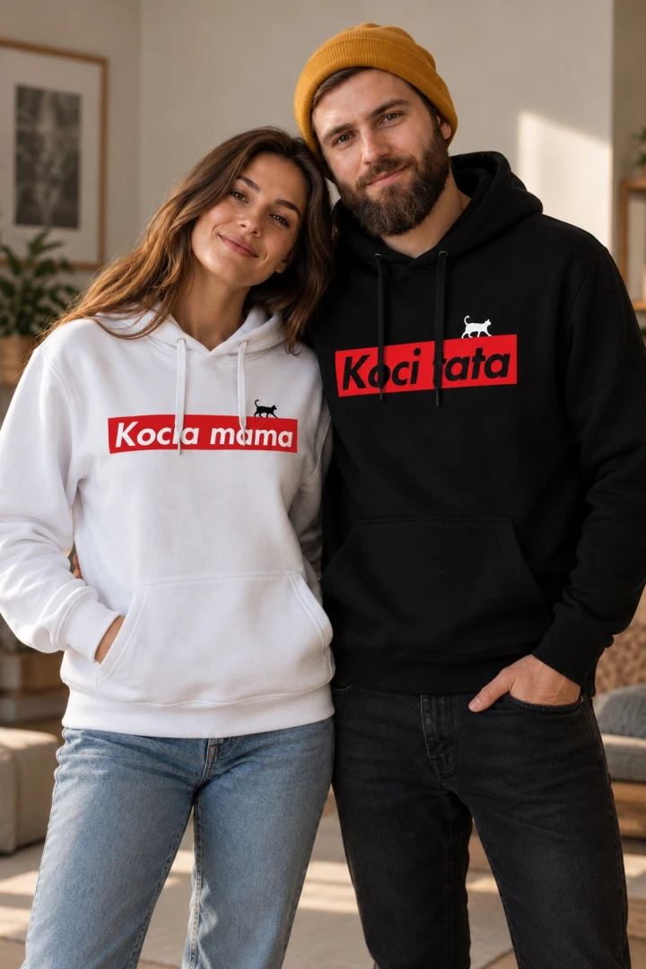 Zestaw bluz dla kociej mamy i kociego taty