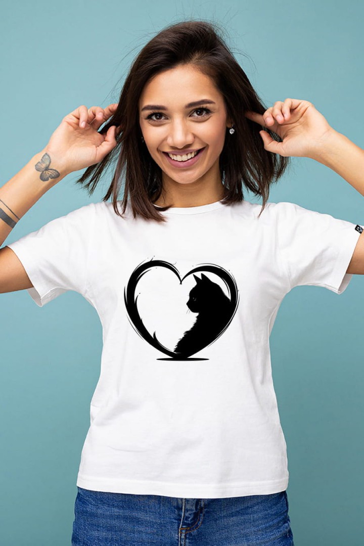 Koszulka z kocim sercem dla kociej mamy